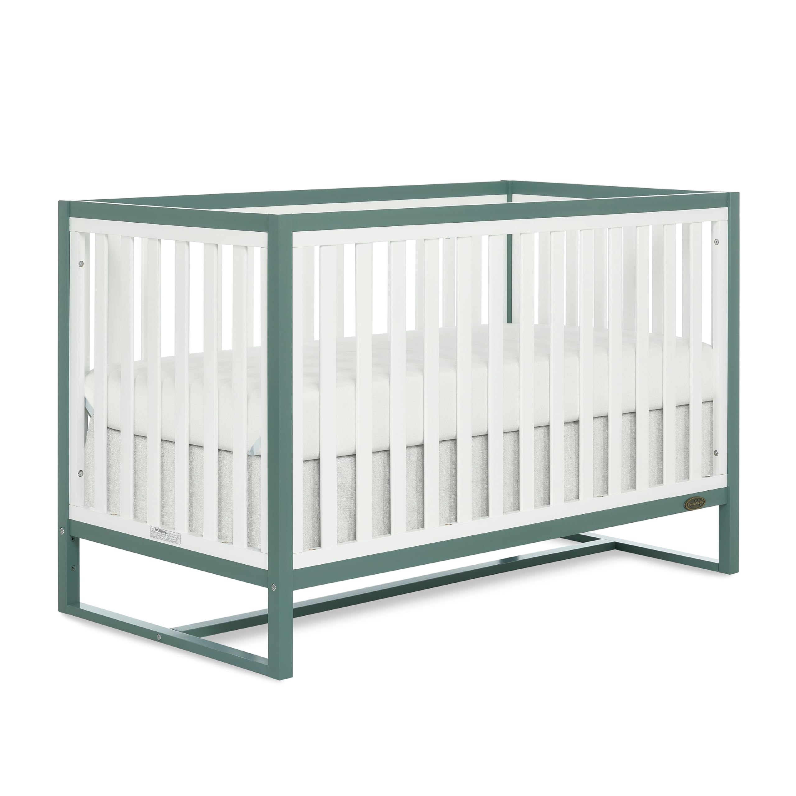 Dream On Me Arlo 5-in-1 Convertible Crib in Jungle Green, JPMA Certified, 3 Mattress Height Settings, Non-Toxic Finish, Made of 