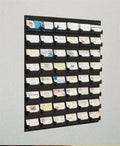 Displays2Go 48-Pocket Wall Mount Business Card Holder Rack - Black Acrylic