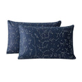 Susybao 100% Cotton Pillowcases Queen Size Set Of 2 Navy Blue Constellation Print Bed Pillow Covers Envelope Closure End Pillow