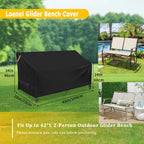 Loenel Outdoor Glider Bench Cover For 2 Person Swing Glider Chair With Center Table, Waterproof Patio Loveseat Cover Garden Couc
