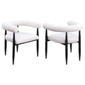 Coaster Home Furnishings Camden Boucle Upholstered Dining Arm Chair Cream (Set of 2)