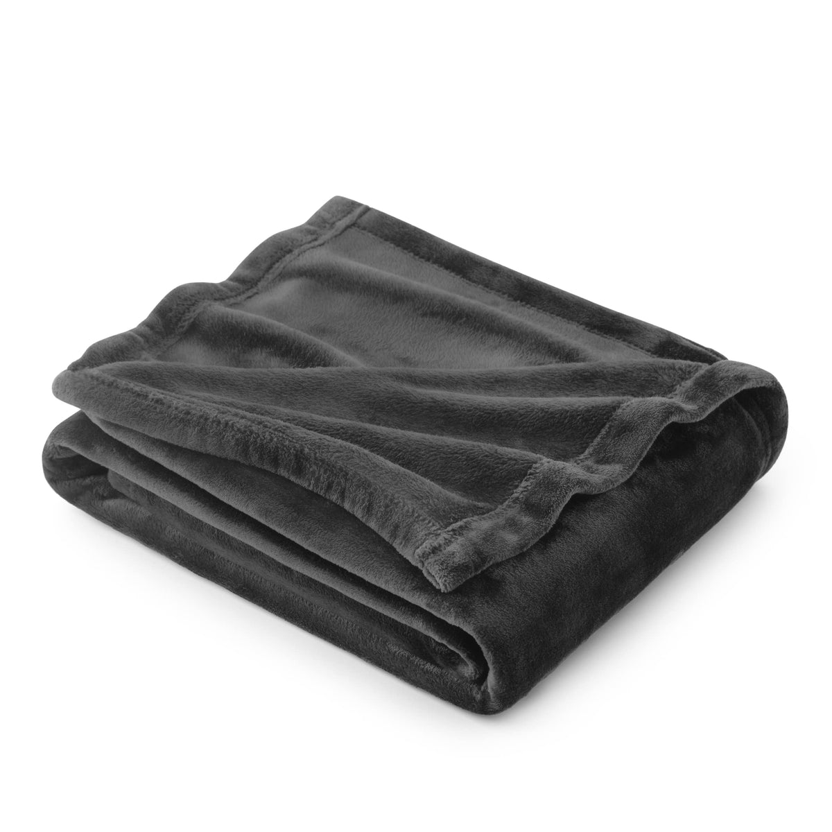 Bedsure Fleece Blanket Throw Blanket Dark Grey - 300Gsm Throw Blankets For Couch, Sofa, Bed, Soft Lightweight Plush Cozy Blanket