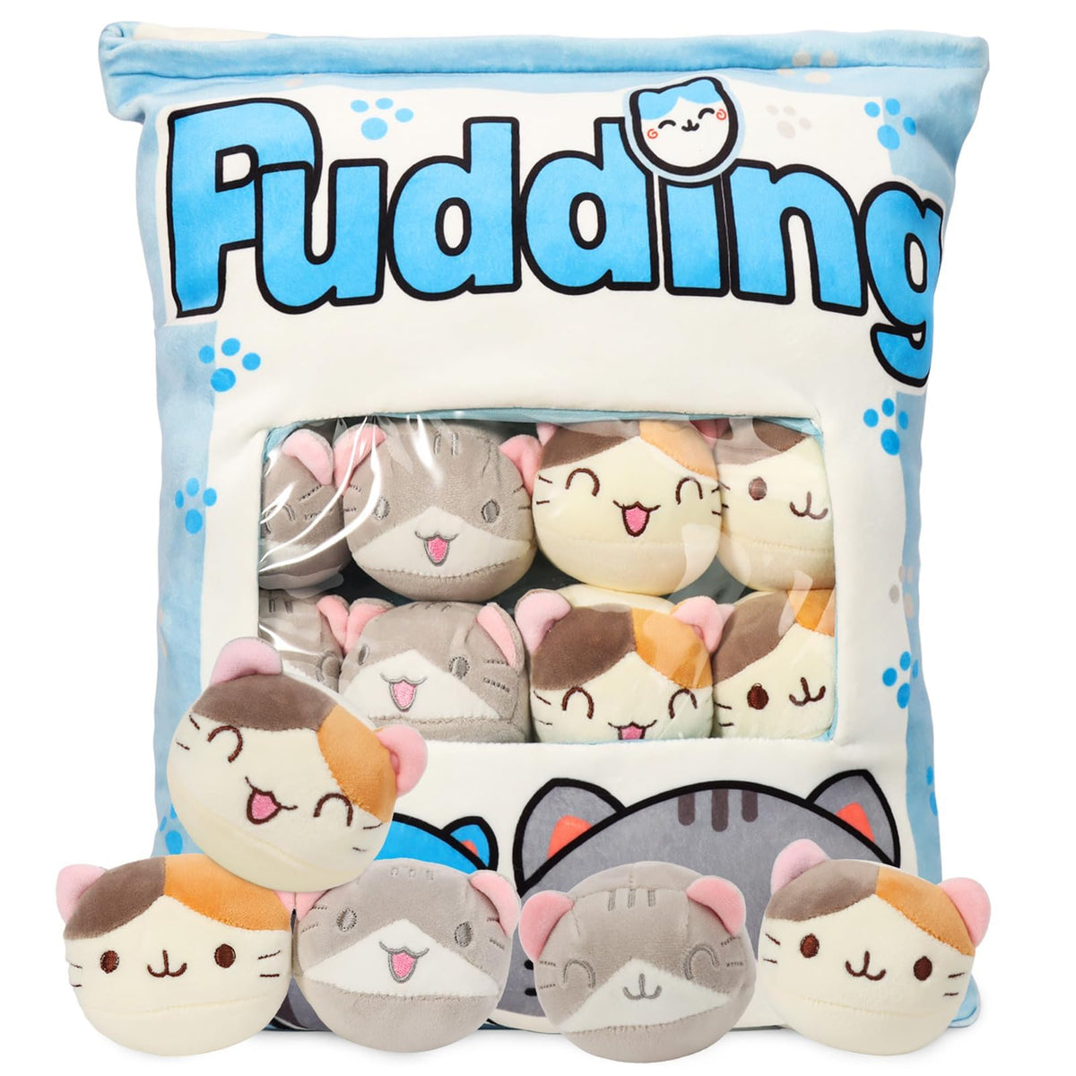 Jilpak Cat Plush Pillow, Cute Plushies With Kitten Doll, Bag Of Removable Kitten Stuffed Animals, Kawaii Plushies Cat Toy For Ki