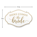 Lillian Rose Comes The Bride Flower Girl Ring Bearer Sign, 11'X7', White