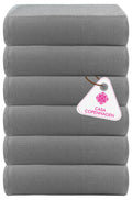 Casa Copenhagen  Egyptian Cotton Waffle Collection 6 Piece Hand Towels Set (Size : 40 x 60 cm)  Grey Voilet