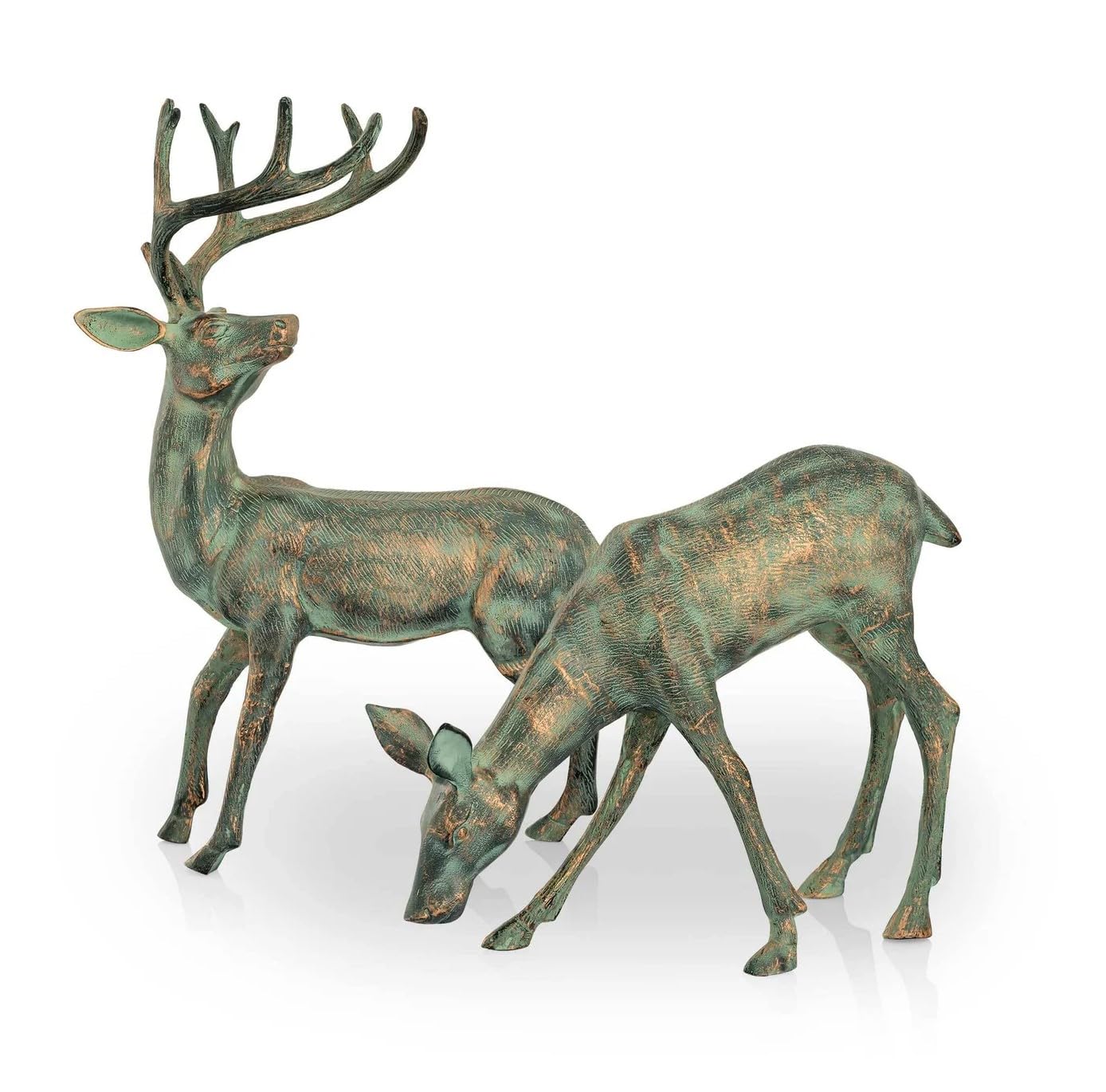 Spi Home Garden Deer Pair Garden Statues Outdoor D  Cor