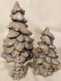 3 Piece Holiday Glass Christmas Tree Set - Mosser USA (Gray Marble Swirl)