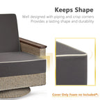 Porch Shield Outdoor Cushion Slipcovers Patio Chair Seat Cushion Covers Set 4 Waterproof Fade Resistant 21 X 21 X 4 Inch, Dark G