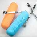 ZOXAR Pack of 02 Plastic Portable Toothbrush Case Capsule Shape Box Storage Organizer Cover for Travel Bathroom Hiking Camping T