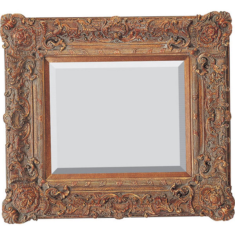 Timeless Reflections By Afd Home 10035565 Timeless Reflections Grand Louis Xiv Mirror, Black/Gold Finish