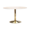 Coaster Home Furnishings Kella Round Marble Top Dining Table White and Gold