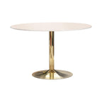 Coaster Home Furnishings Kella Round Marble Top Dining Table White and Gold