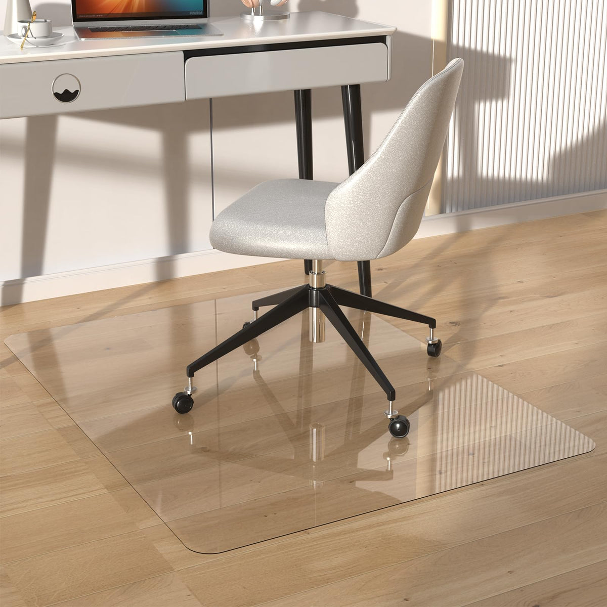 Placoot Transparent 48' X 29' Office Chair Mat For Carpeted Floors, 8 Pounds Heavy Duty Crystal Clear Desk Chair Mat, Can Be U