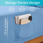 Horbaunal Extra Deep Pocket King Fitted Sheet Only - Fits Up To 24 Inch Mattress - Luxury 1800 Thread Count - Microfiber Blue Fi