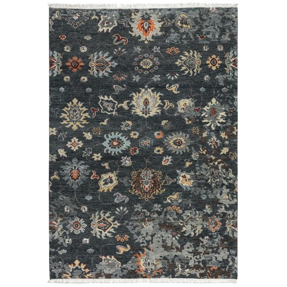 Muse 10' X 14' Abstract Charcoal/Black/Blue/Red/Yellow Hand Knotted Area Rug