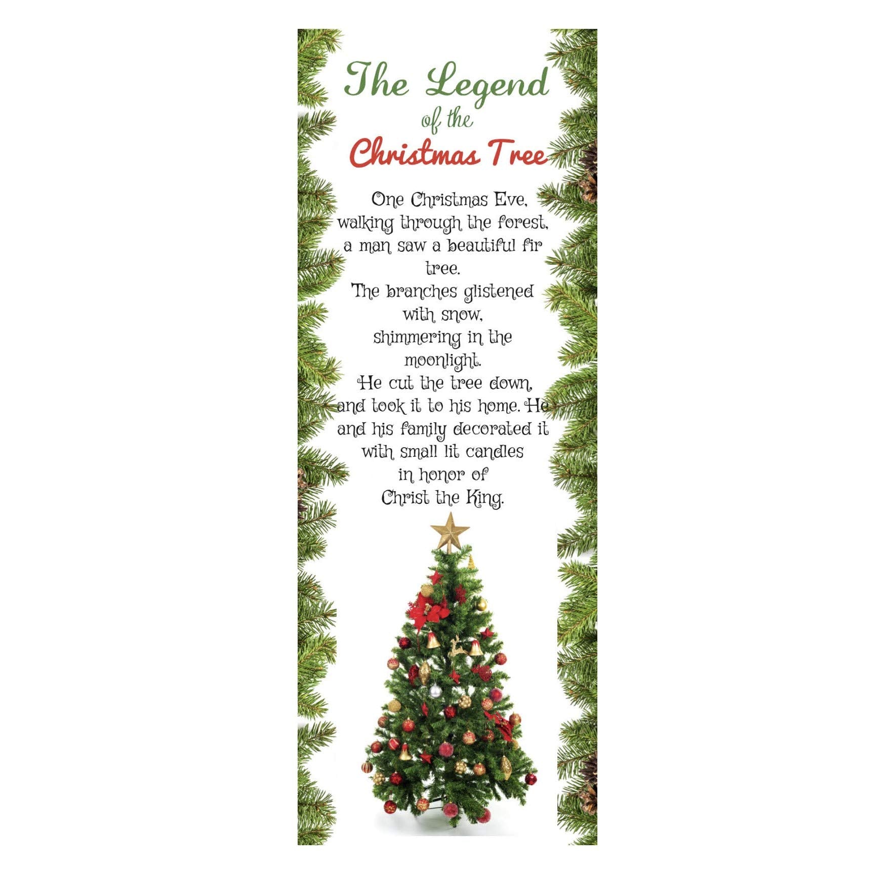 The Legend Of The Christmas Tree Bookmarks Glossy Card Tuck Ins (100 Count) Inspiring Keepsakes For Joyful Gifting, Church Givea