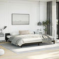 vidaXL Faux Leather Bed Frame Platform Bed, Scandinavian Style/Slats Support/No Box Spring Needed/Without Mattress/Easy Assembly, Black King Bed
