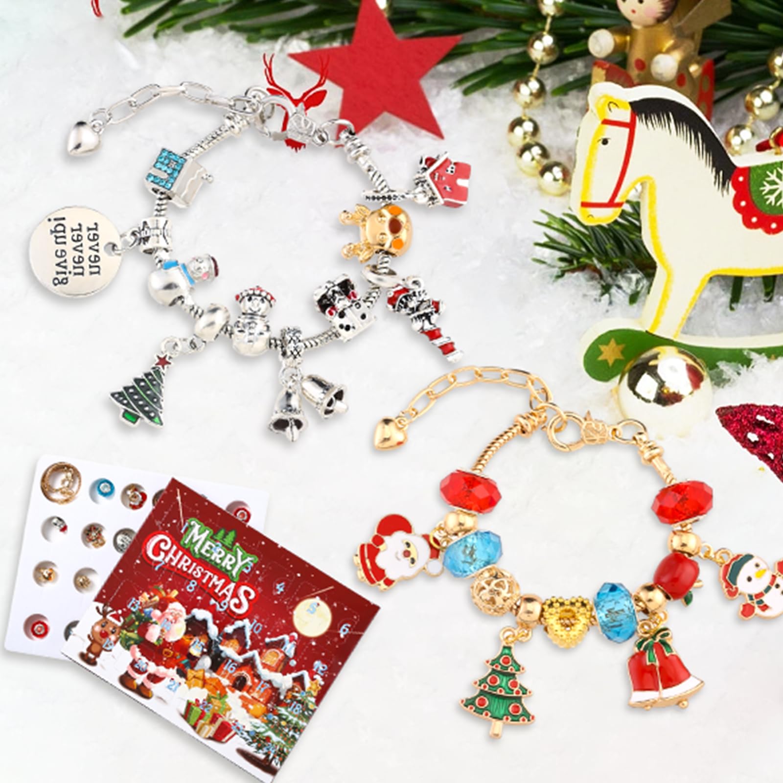 Advent Calendar 2023 Christmas Bracelet, 24 Days Christmas Countdown Calendar With Diy Bracelets Set, Advent Calendars Christmas