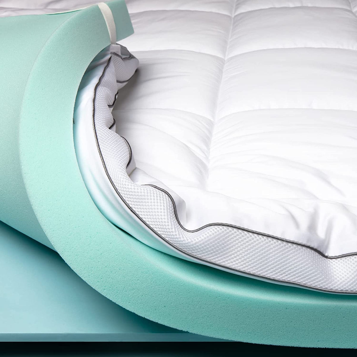 Viscosoft 4 Inch Pillow Top Memory Foam Mattress Topper Queen - Made In Usa - Serene Lux Dual Layer Mattress Pad