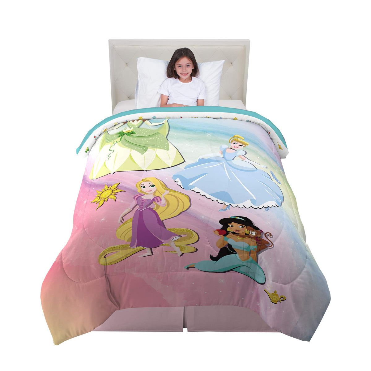 Disney Princess Kids Bedding Super Soft Microfiber Reversible Comforter, Twin/Full, 'Official' Disney Product By Franco