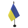 Ukraine Table Flag 4' X 6' - Ukrainian Desk Flag 15 X 10 Cm - Black Plastic Stick And Base - Az Flag
