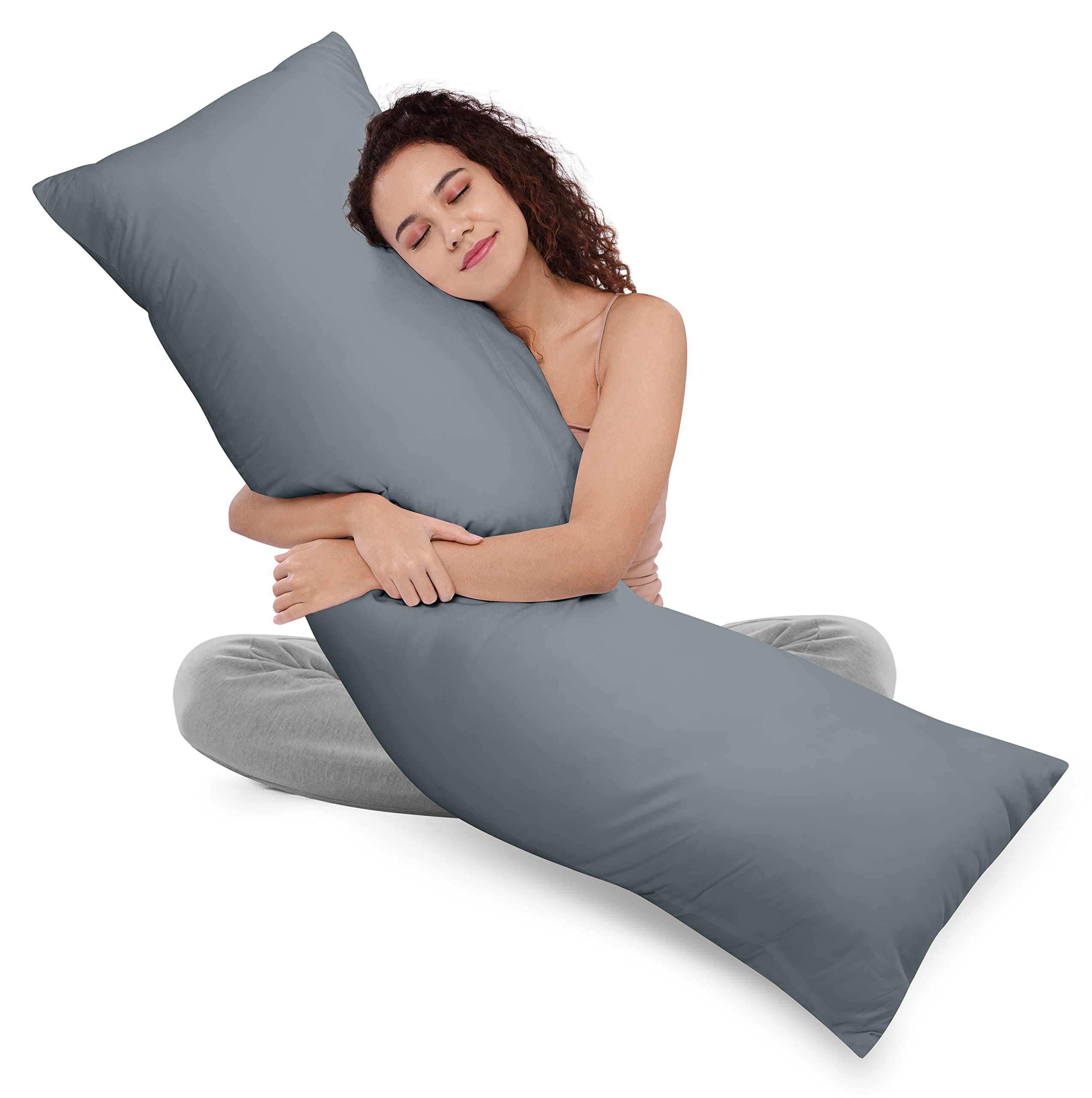Utopia Bedding Full Body Pillow For Adults (Grey, 20 X 54 Inch), Long Pillow For Sleeping, Large Pillow Insert For Side Sleepers