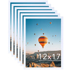 JCJMY 12x17 White Picture Frame Set of 6, Horizontal and Vertical Formats for Wall Hanging, 12 x 17 Wall Gallery Poster Photo Fr