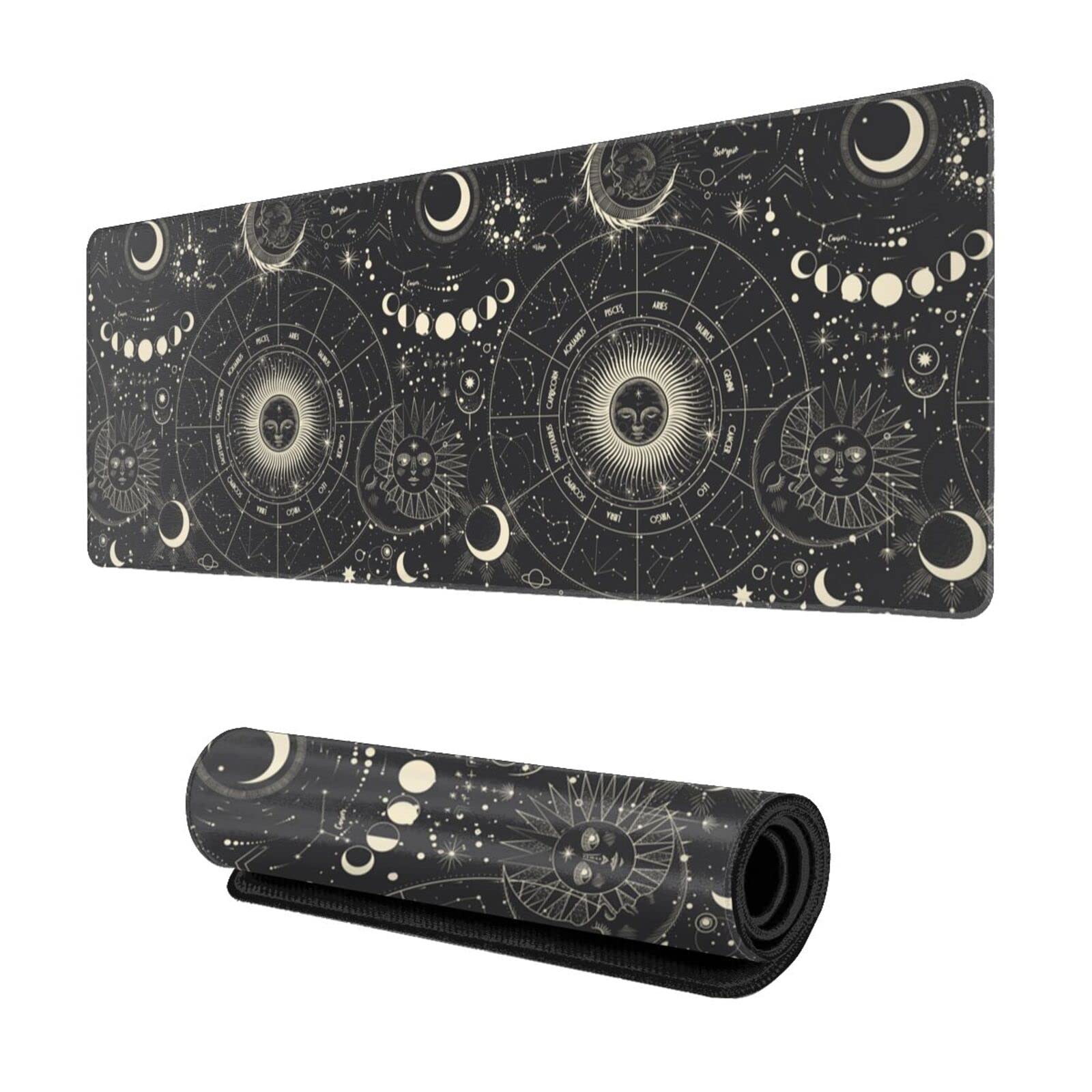 Sun Moon Star Astrology Gothic Mouse Pad Gaming Xl Large Mousepad Desk Mat Long Extended Big Keyboard Pads Table Accessories For