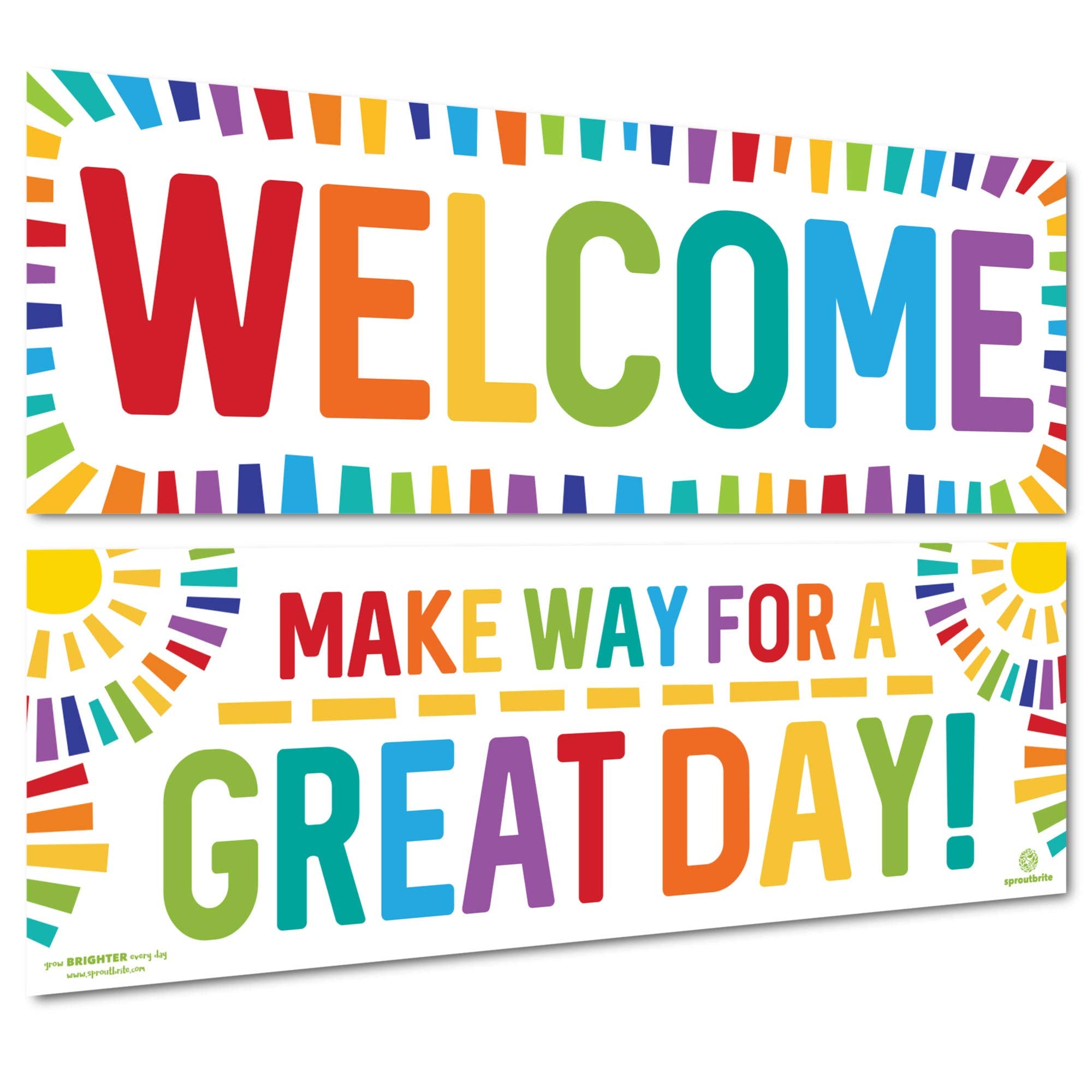 Sproutbrite Classroom Decorations - Welcome Banner And Poster For Teachers - Bulletin Board And Wall Decor For Pre School, Eleme