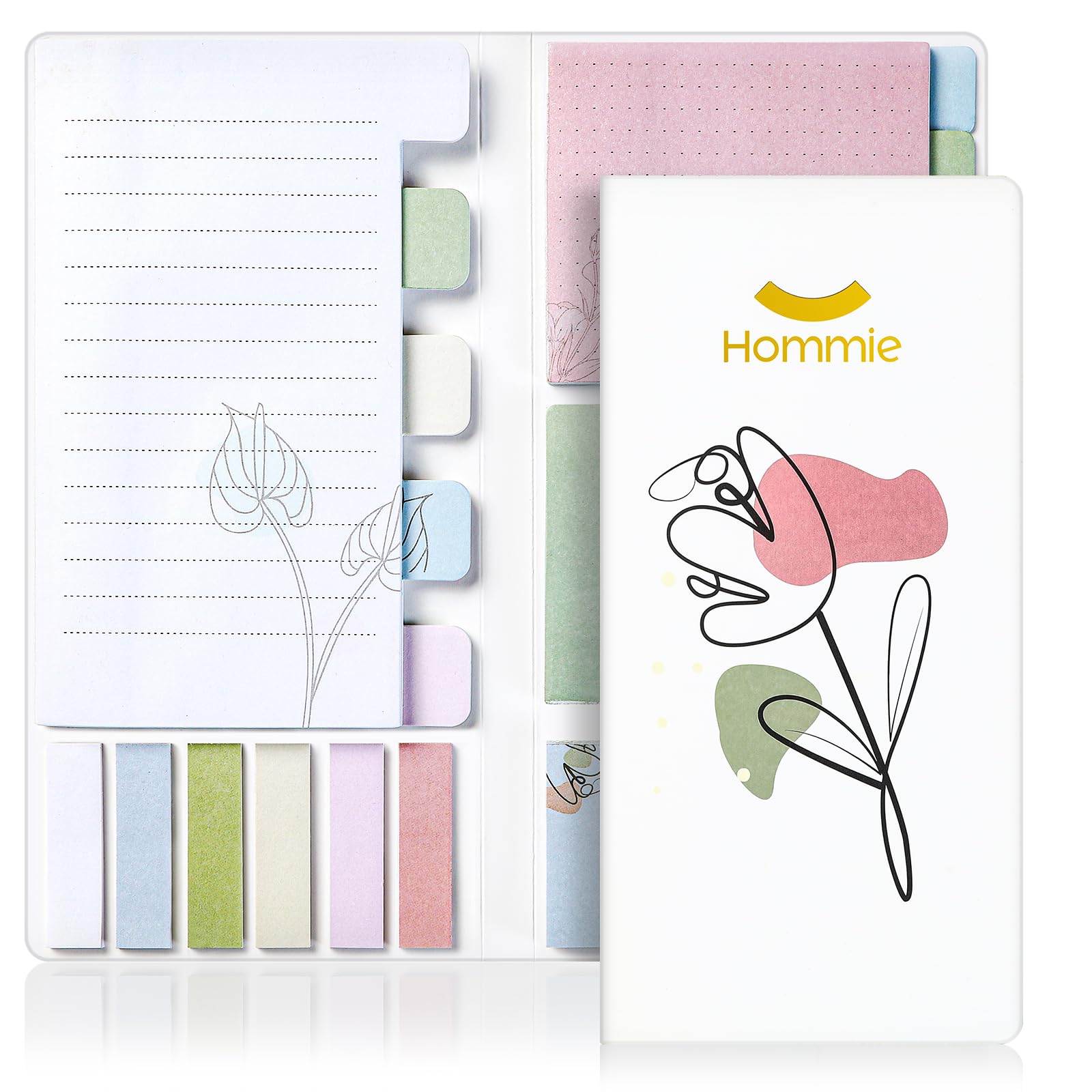 Hommie Sticky Notes Set, Divider Sticky Notes 410 Packs Planner Sticky Note Dividers Tabs With Color Coding For School Supplies,