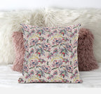 HomeRoots Red Gold 16' Pink Yellow Roses Zippered Suede Throw Pillow