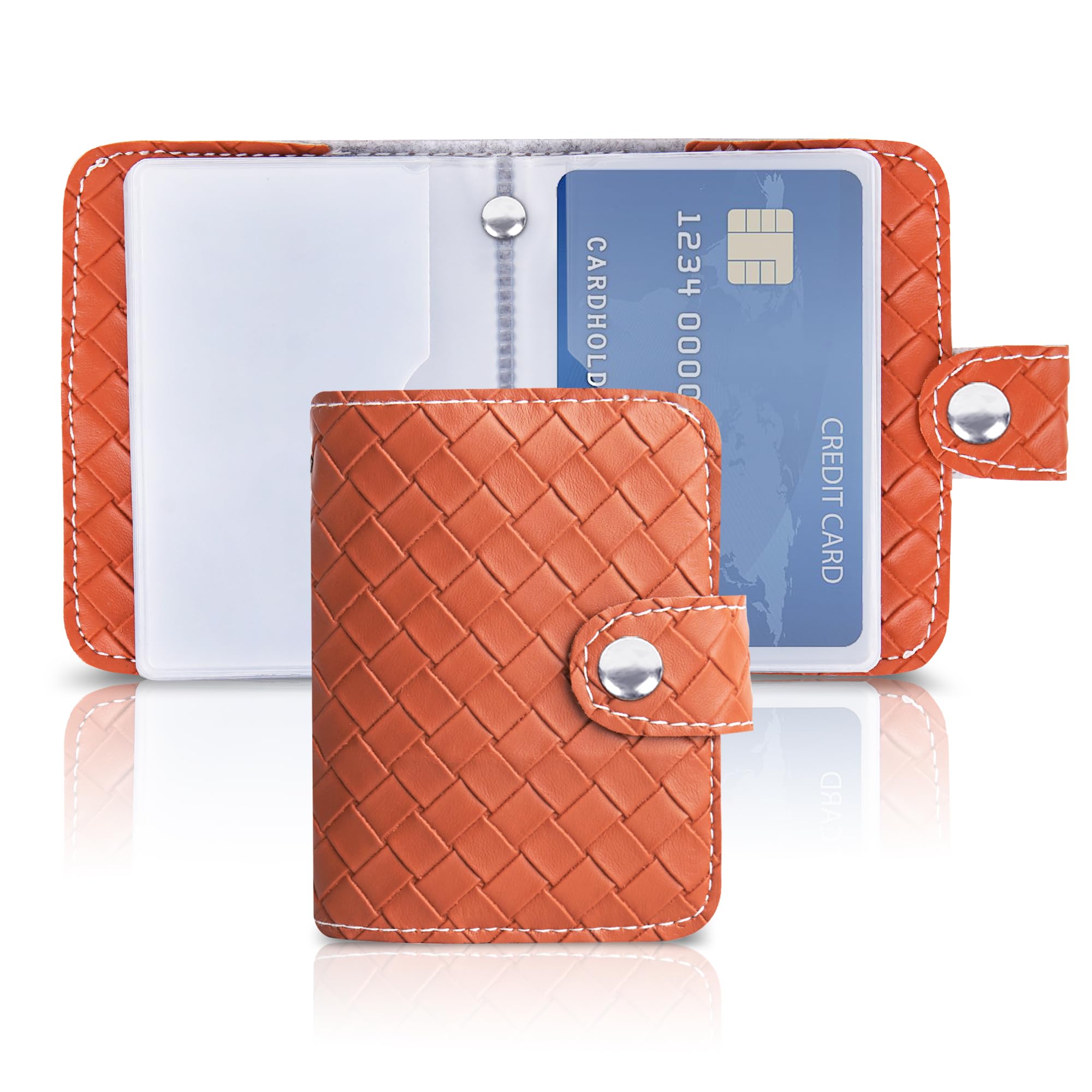 Lizimandu Business Card Holder, Credit Card Holder Case Pu Leather Organization Binder Name Id Card Holder For Men & Women, Hold