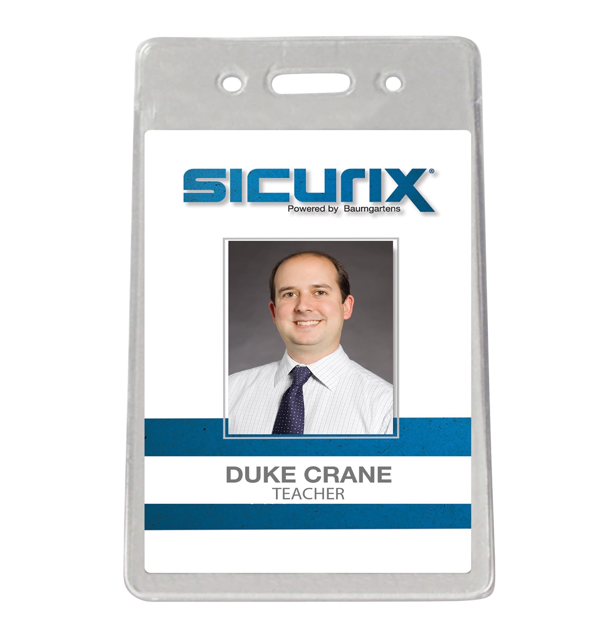 Sicurix Id Holder For License Lanyard, 50 Pack Of Pre-Punched Plastic Badge Holders For Business Or Personal Use, Compatible Wit
