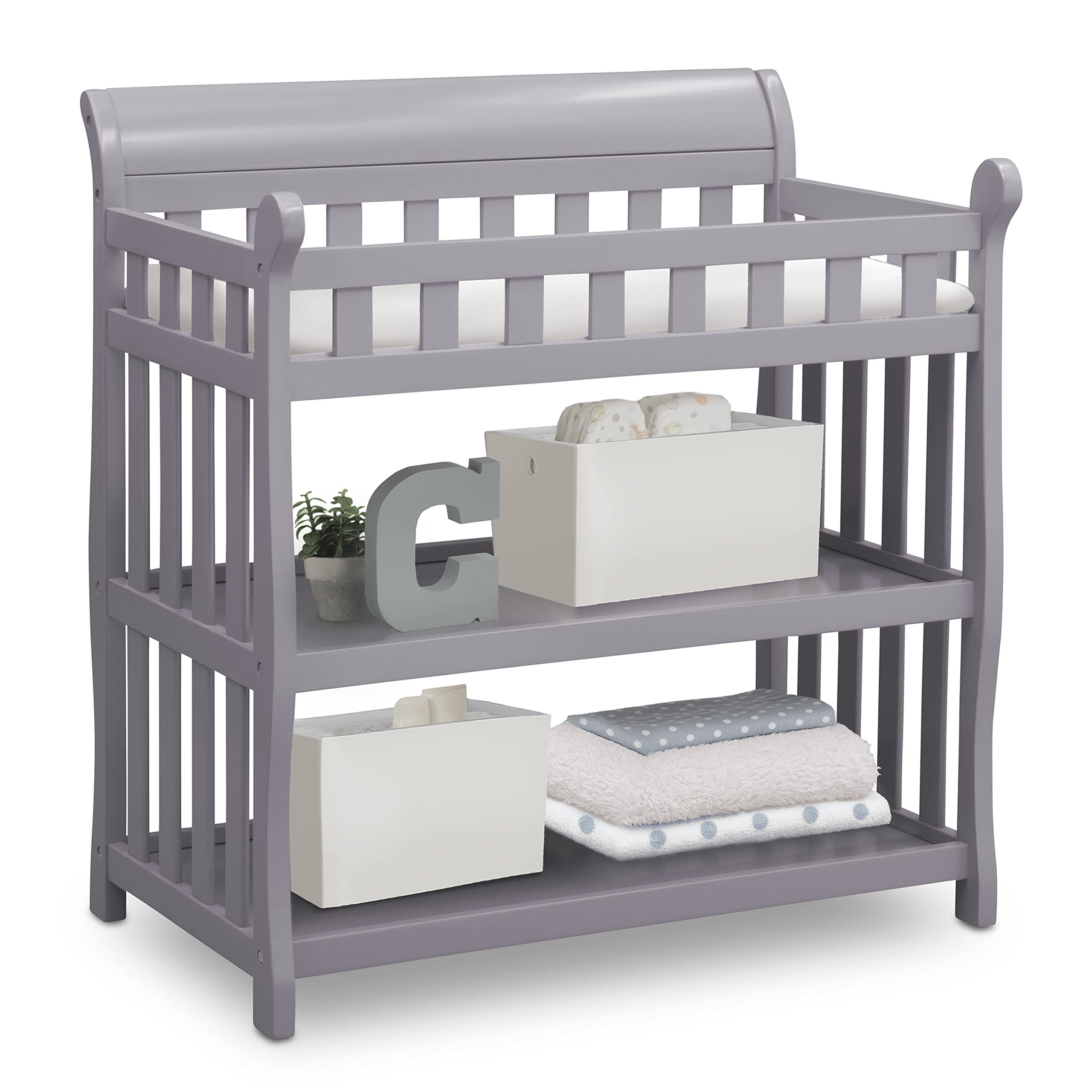 Delta Children Eclipse Changing Table With Changing Pad, Grey