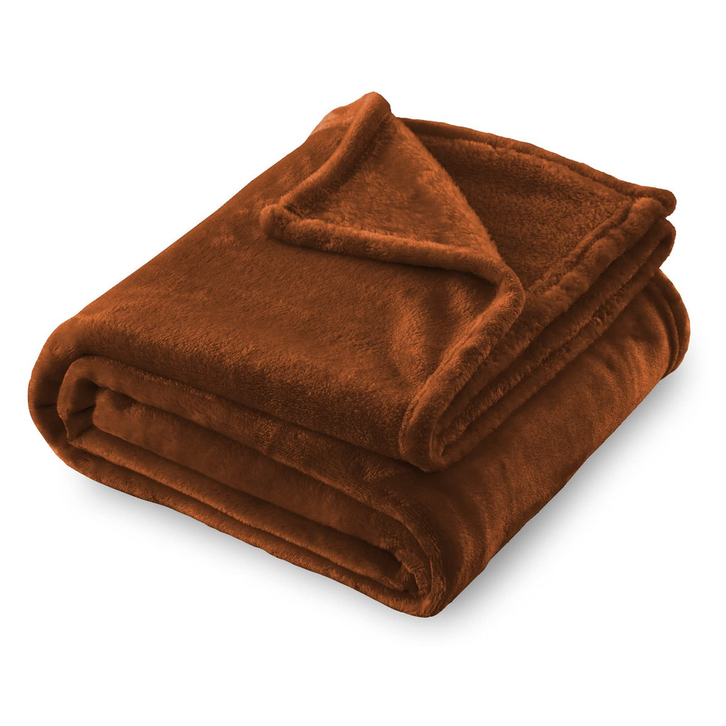Sochow Flannel Fleece Blanket Twin Size, All Season Lightweight Super Soft Cozy Blanket For Bed Or Couch, Caramel(60Inch X80'')