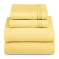 Hearth & Harbor Twin Size Sheets - 3 Piece Bed Sheet Set, Hotel Luxury Double Brushed Bed Sheets - Extra Soft Bedding Sheets & Pillowcases, Twin, Mellow Yellow