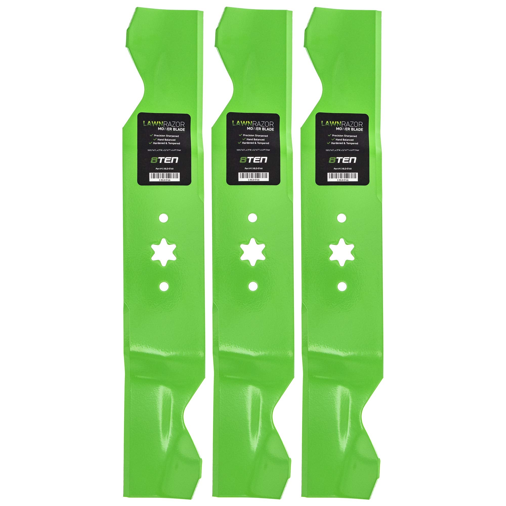8Ten Lawnrazor Mower Blade Set For Mtd 942-0677B Cub Cadet 942-0677A 742-0677A Rzt54 Rzt 54 Inch Deck (Mulching)