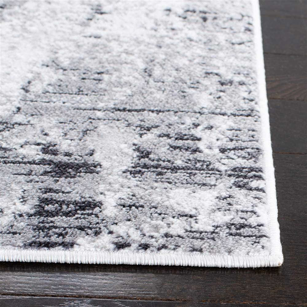 Safavieh Amelia Collection Accent Rug - 4' X 6', Grey & Ivory, Modern Abstract Design, Non-Shedding & Easy Care, Ideal For High
