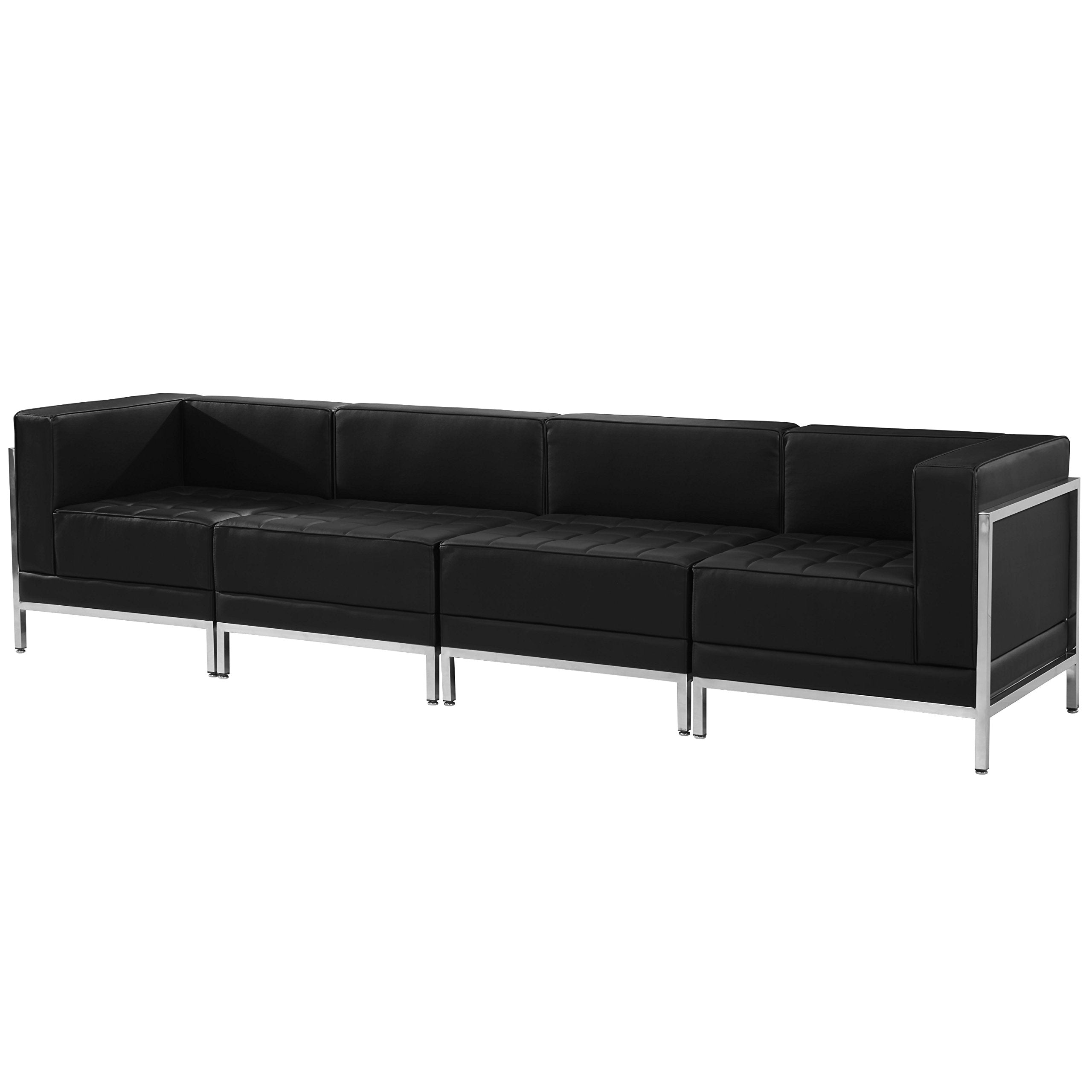 Flash Furniture HERCULES Imagination Series Black LeatherSoft 4 Piece Lounge Set