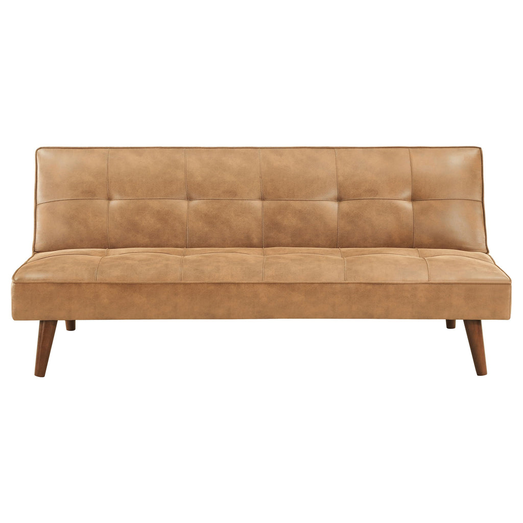 Coaster Home Furnishings Jenson Multipurpose Upholstered Tufted Convertible Sofa Bed Saddle Brown