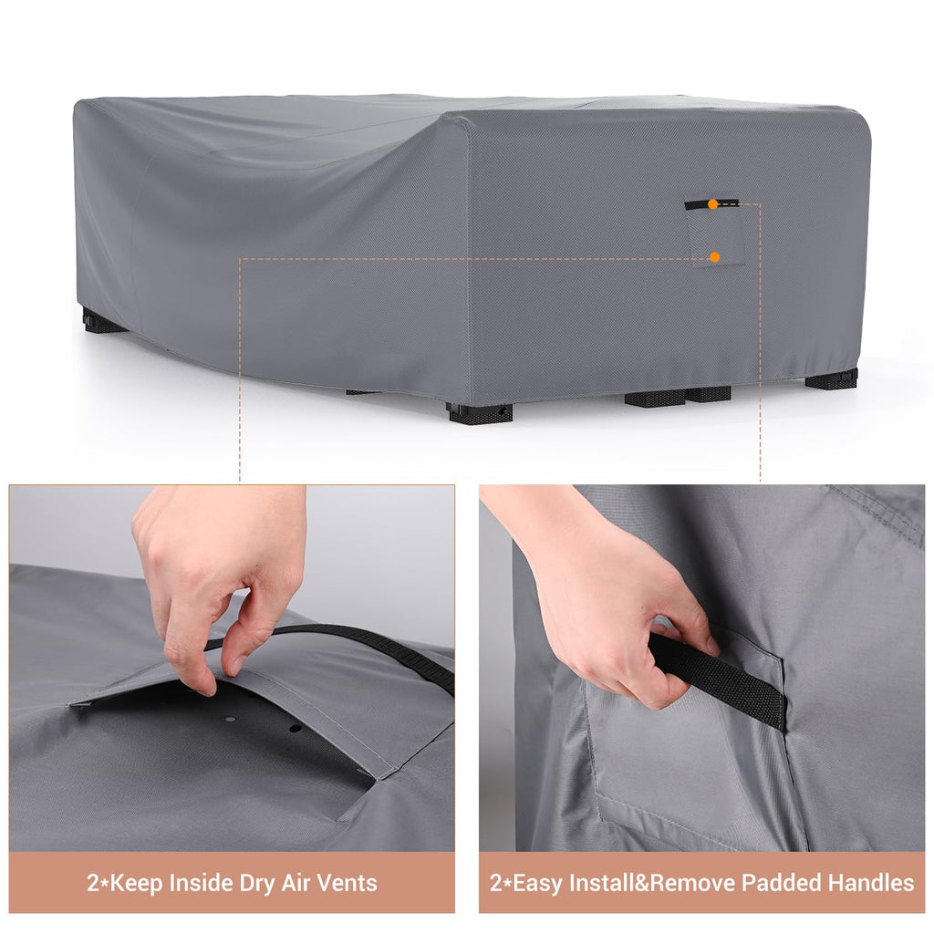 Mrrihand Heavy Duty Patio Furniture Covers, Outdoor Furniture Covers Waterproof Sectional Sofa Set , Patio Table And Chair Set Cover 108'L×82'W×28'H,Grey