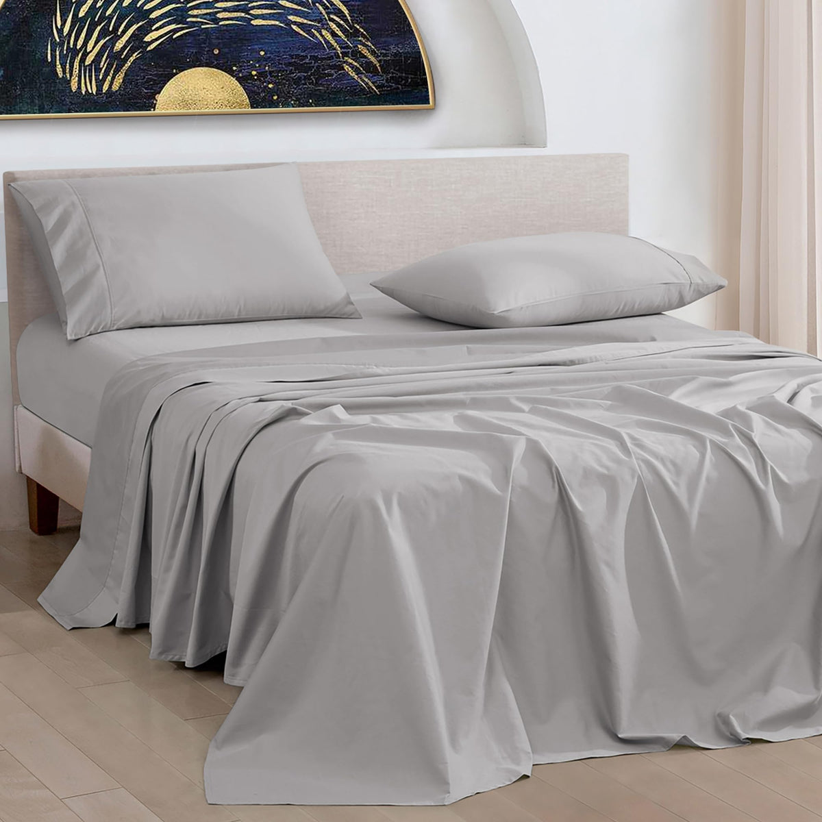 URBANHUT 1000 Thread Count Egyptian Cotton Sheets King Size, Breathable Long Staple, 4 Pc Bed Sheet Sets, Luxury Hotel Sateen Sh