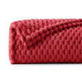 Bedelite Fleece Throw Blanket For Couch & Bed - 3D Jacquard Decorative Red Blanket, Super Soft And Cozy Warm Fuzzy Blanket All S