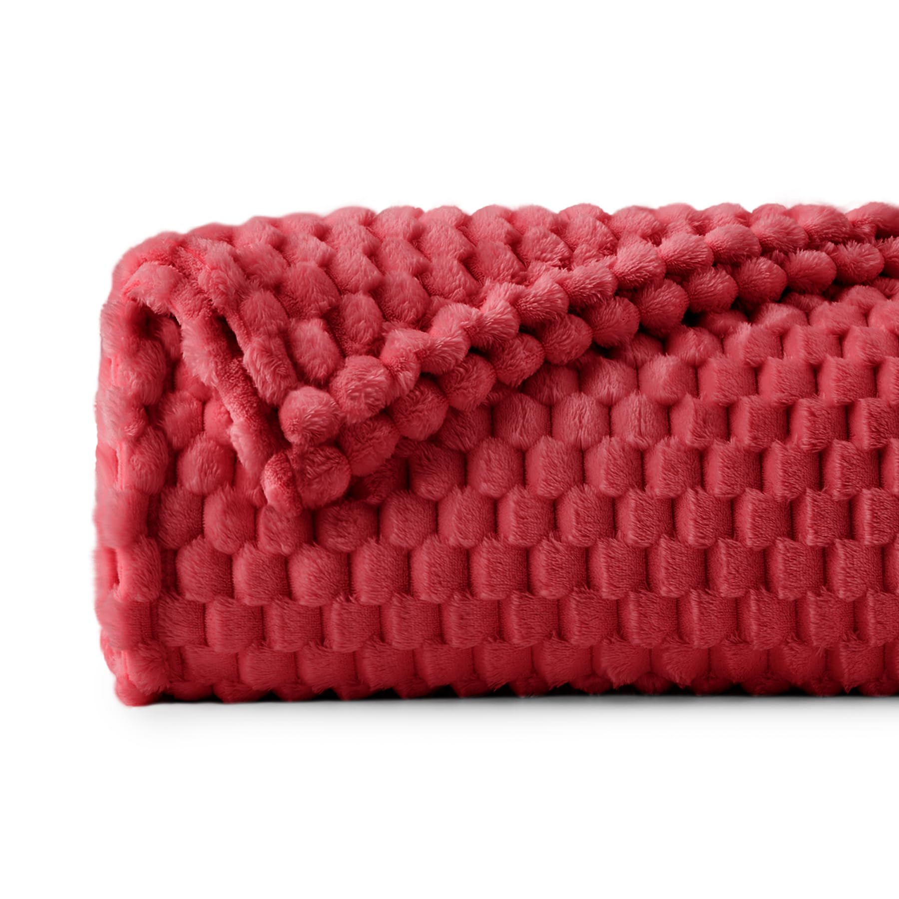 Bedelite Fleece Twin Blanket For Couch & Bed - 3D Jacquard Decorative Red Blanket, Super Soft And Cozy Warm Fuzzy Blanket All Se