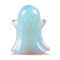 Artistone 2 Crystal Ghost Figurine Natural Gemstone Hand Carved Statue for Halloween Decorations Home Deco Desk Decoration (Opal