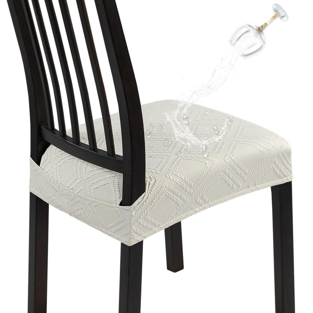 SearchI Waterproof Dining Chair Seat Covers Set of 4, Washable Stretch Seat Covers for Dining Chairs, Rear-Covered Dining Room S