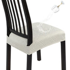 SearchI Waterproof Dining Chair Seat Covers Set of 4, Washable Stretch Seat Covers for Dining Chairs, Rear-Covered Dining Room S