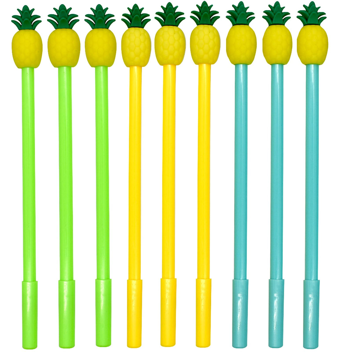 Lopenle 12Pcs Novelty Pineapple Pens Juicy Fruit Gel Pen Black Ink Rollerball Pens 0.5Mm For School Office Home Stationery Store