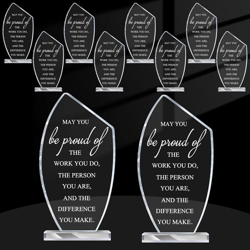 10 Pcs Employee Appreciation Awards for Coworker Acrylic Thank You Trophy May You Be Proud of The Work You Do Sign Prizes for Ad
