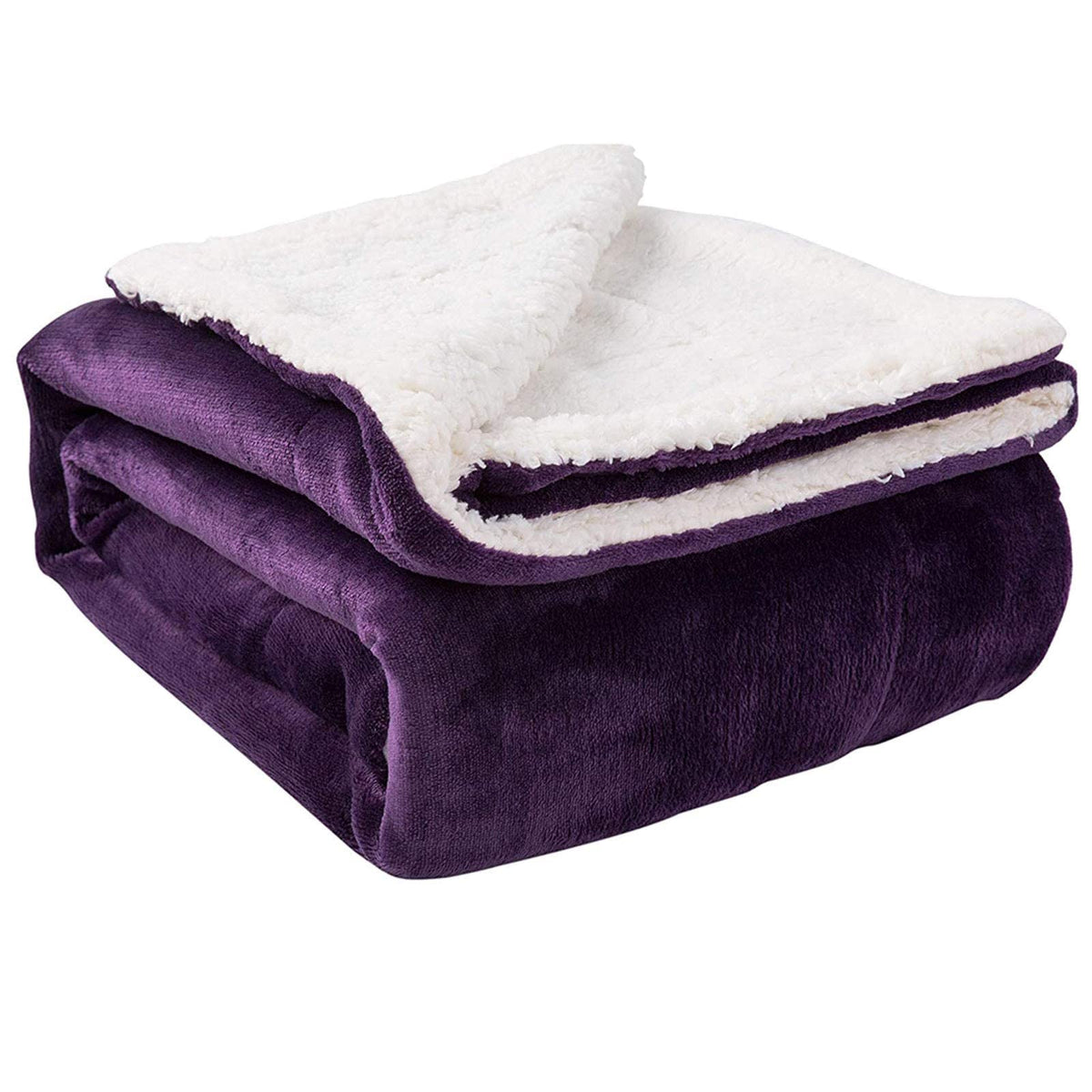 Nanpiper Sherpa Blanket, Super Soft Fuzzy Flannel Fleece/Wool Like Reversible Velvet Plush Couch Blanket, Lightweight Warm Blank